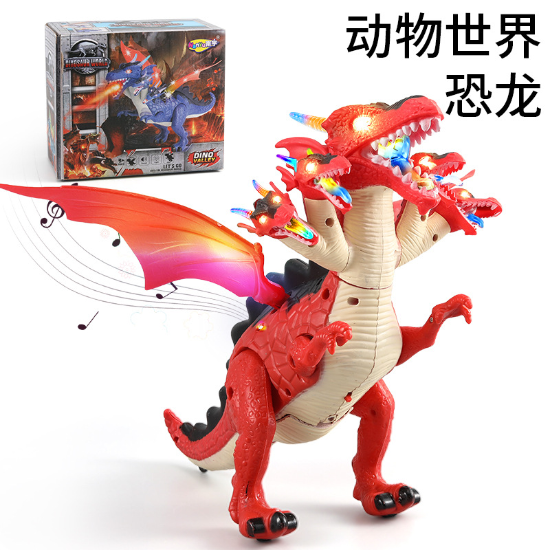 서있는 자세 다섯 머리 용 레드 (소리와 가벼운 걷기)