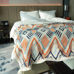 Q3Y Trendy Homestay Bed Runner Hotel Bed Flag Bedspread Bohemian Style Sofa Blanket Air Conditioning Blanket Camping Blanket