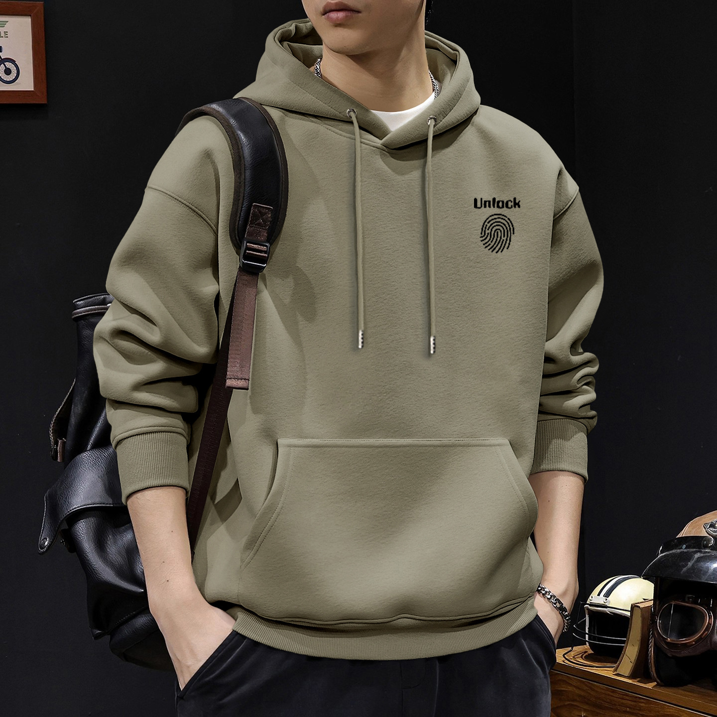 American otoño invierno estilo vintage chaqueta de hombre ropa de moda suelta encapuchada in-mode chaqueta pesada para hombres