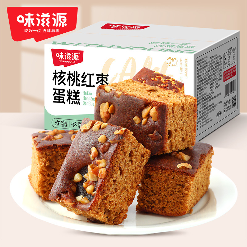 味滋源核桃红枣蛋糕400g点心早餐饱腹小面包休闲办公室零食品