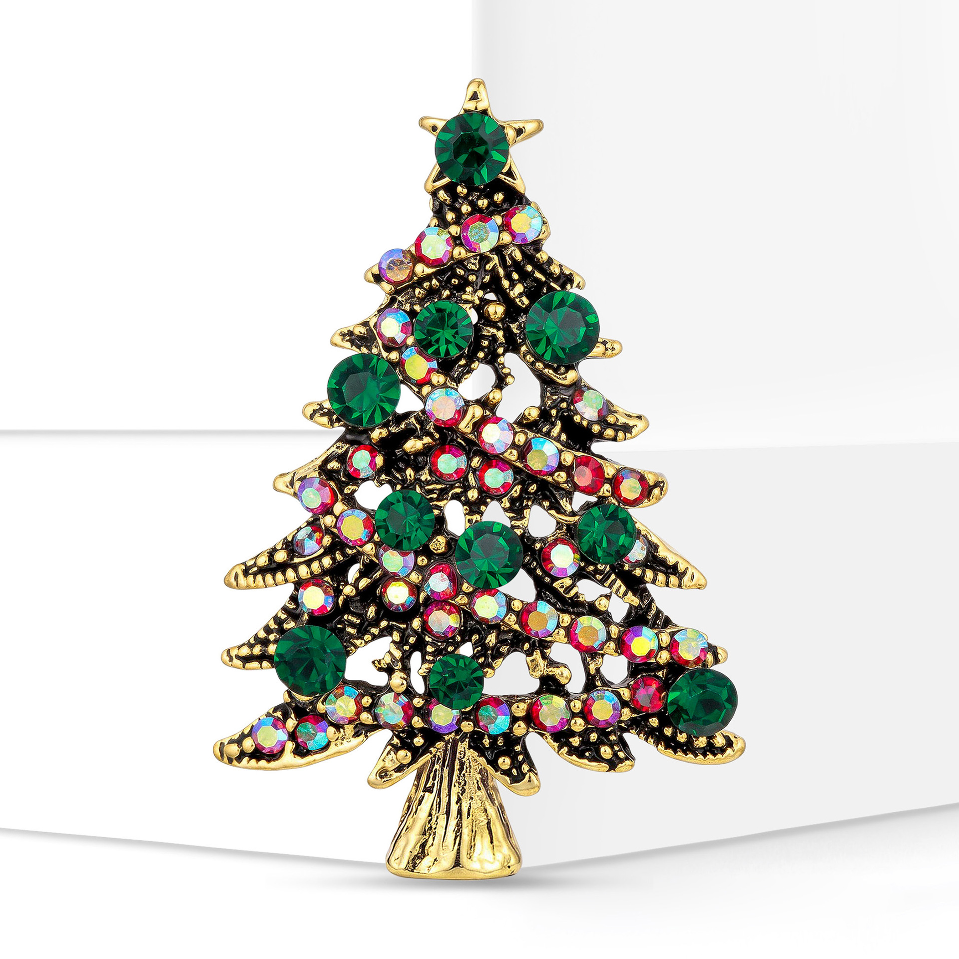 New European and American style Christmas tree brooch, alloy enamel fashion accessory, oil-drip brooch, versatile wholesale: BR6029