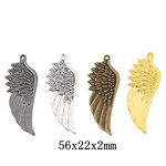 厂家直销 DIY复古锌合金饰品配件翅膀 多色可选 项链吊坠挂件2810