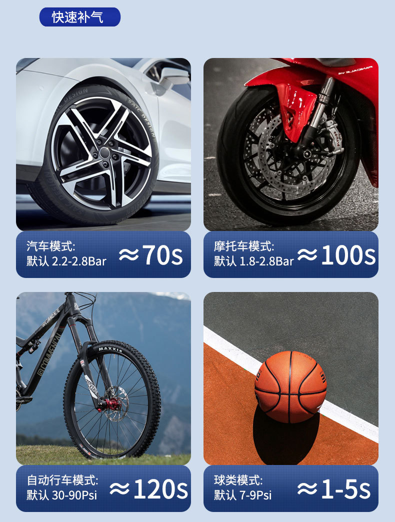 Cross-Border Wireless Car Air Pump, Smart Portable Electric Vehicle and Bicycle Tire Automatic Inflator Wholesale