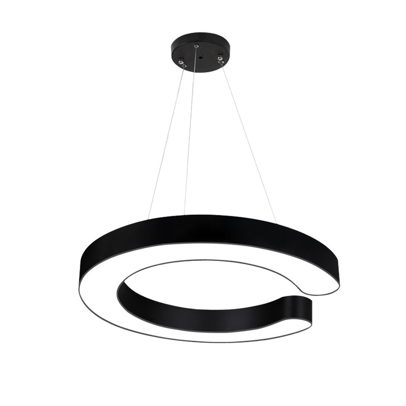 Customizado C-shaped lámpara de modelado oficina café en línea gimnasio barbería ropa industrial comercial chandelier