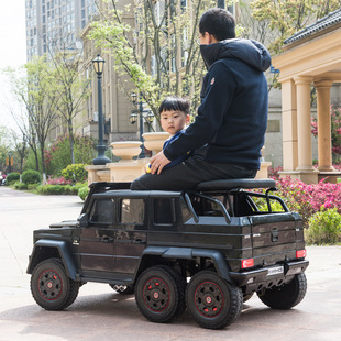 6-wheel oversized double seat Mercedes-Benz G63 children's electric car can sit adult off-road baby remote control toy car