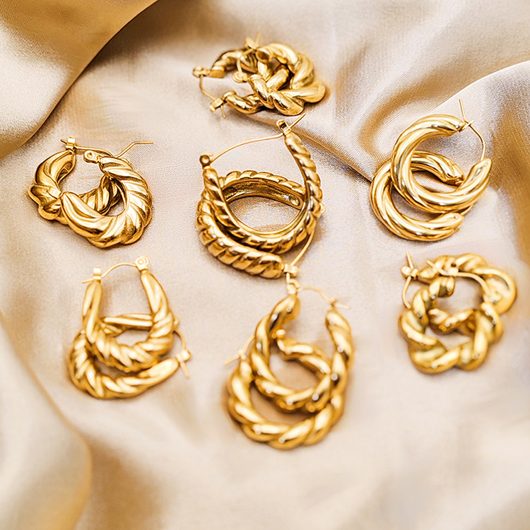 11g Weight 0.05µm-0.08µm Gold Plating Thickness PVD Coated Gold Plating Process 304 Stainless Steel Ear Needle Material 14K Real Gold Plated, Real Gold Plated Plating Material Hoop Earrings Classification 1 Pair Quantity Daily Occasion 304 Stainless Steel Material Geometric Pattern Women's Gender Simple Style Style Waterproof Non Tarnish, Plating Craft PVD Coated 18K Gold Real Gold Plated Geometric Stainless Steel Simple Style Waterproof Non Tarnish Hoop Earrings 11