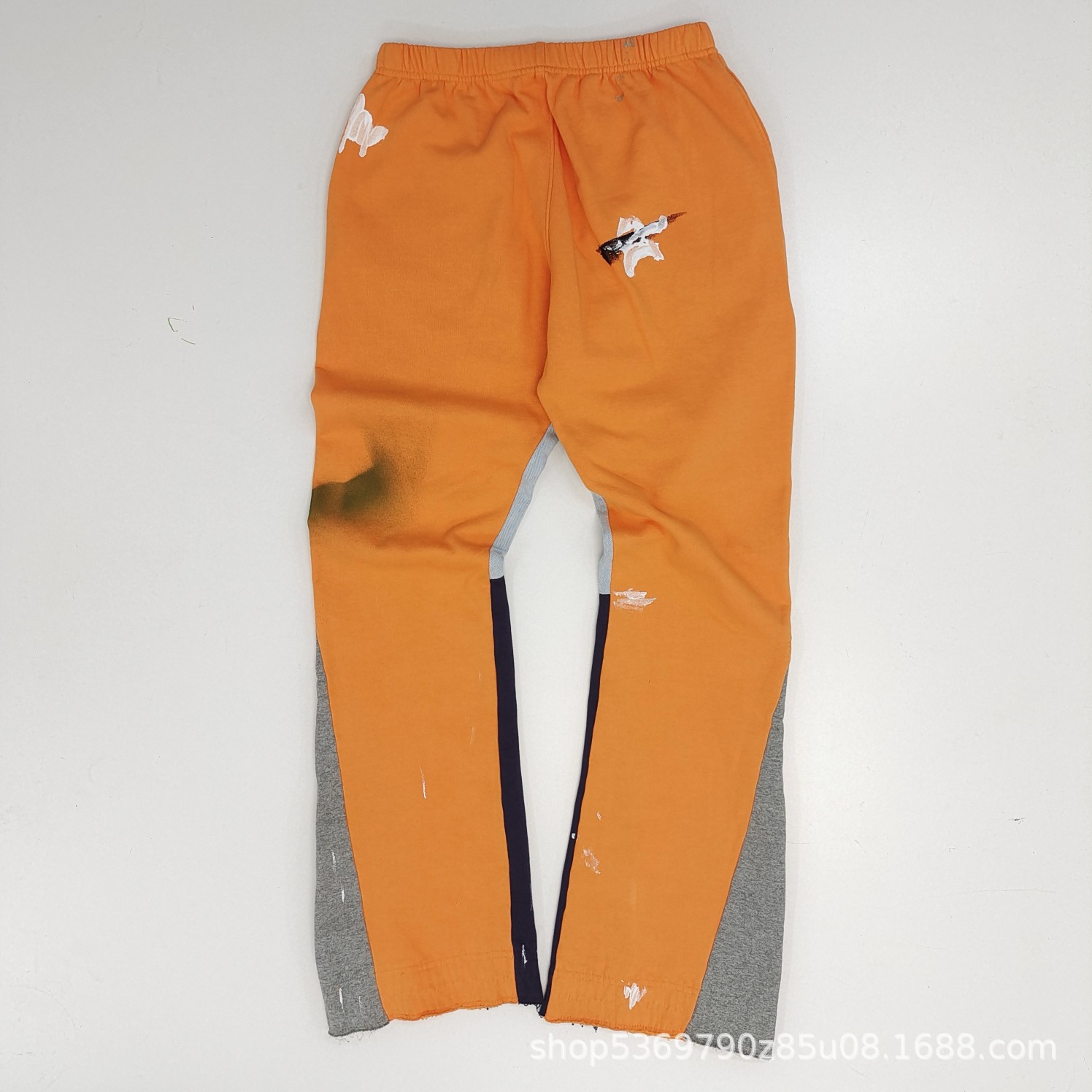 [Entrega transfronteriza de una pieza de comercio electrónico] Galería Deptment Flare Splash-Ink graffiti costura pantalones acampanados