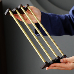 實木茶杯架黑檀木黃銅多層茶道配件功夫茶具茶杯瀝水收納客廳家用