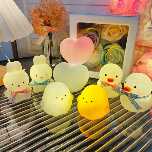 Cartoon ins creative led vinyl night light chick animal night market stall supply night market children's luminous toys
