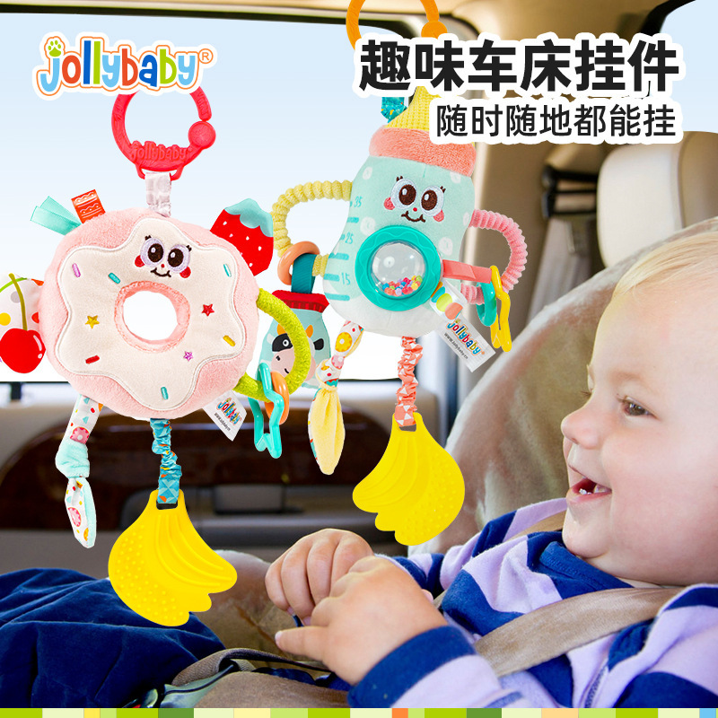 Jollybaby Colgante de cochecito de bebé Tira de la campana de la cama, práctica de bebé, mira hacia arriba, divertido juguete colgante de cama de muñecas
