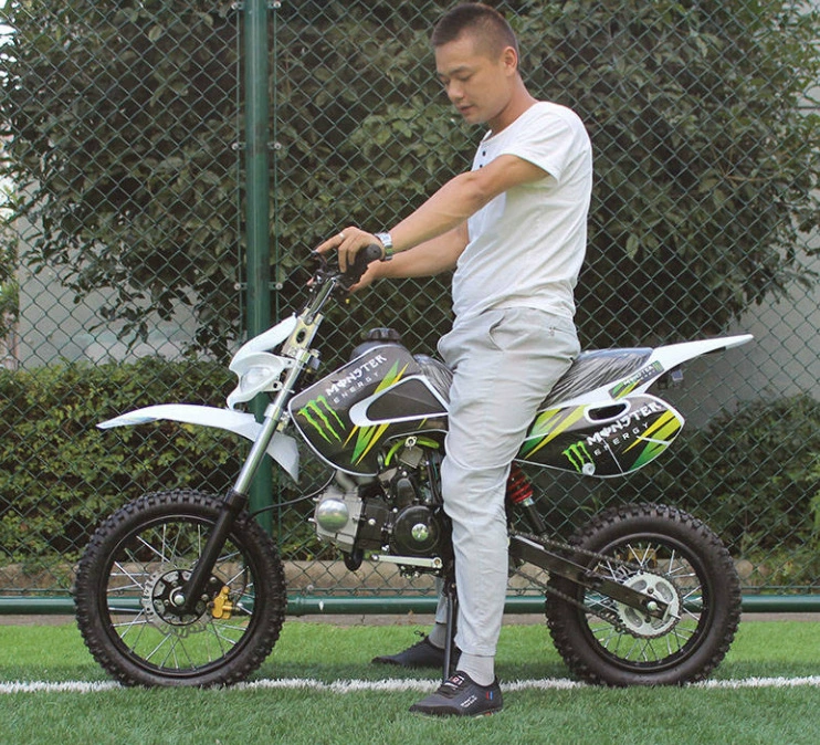 125cc внедорожный мотоцикл, большой передний облик, призрак переда, взрослая конкуренция, двухколесный внедорожный трековый мотоцикл