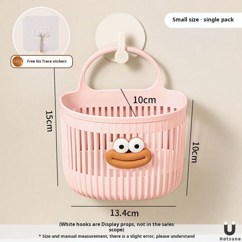 TEMU etiquetable pared multifuncional cesta de almacenamiento sala de ducha cocina baño baño cesto colgante sin agujeros