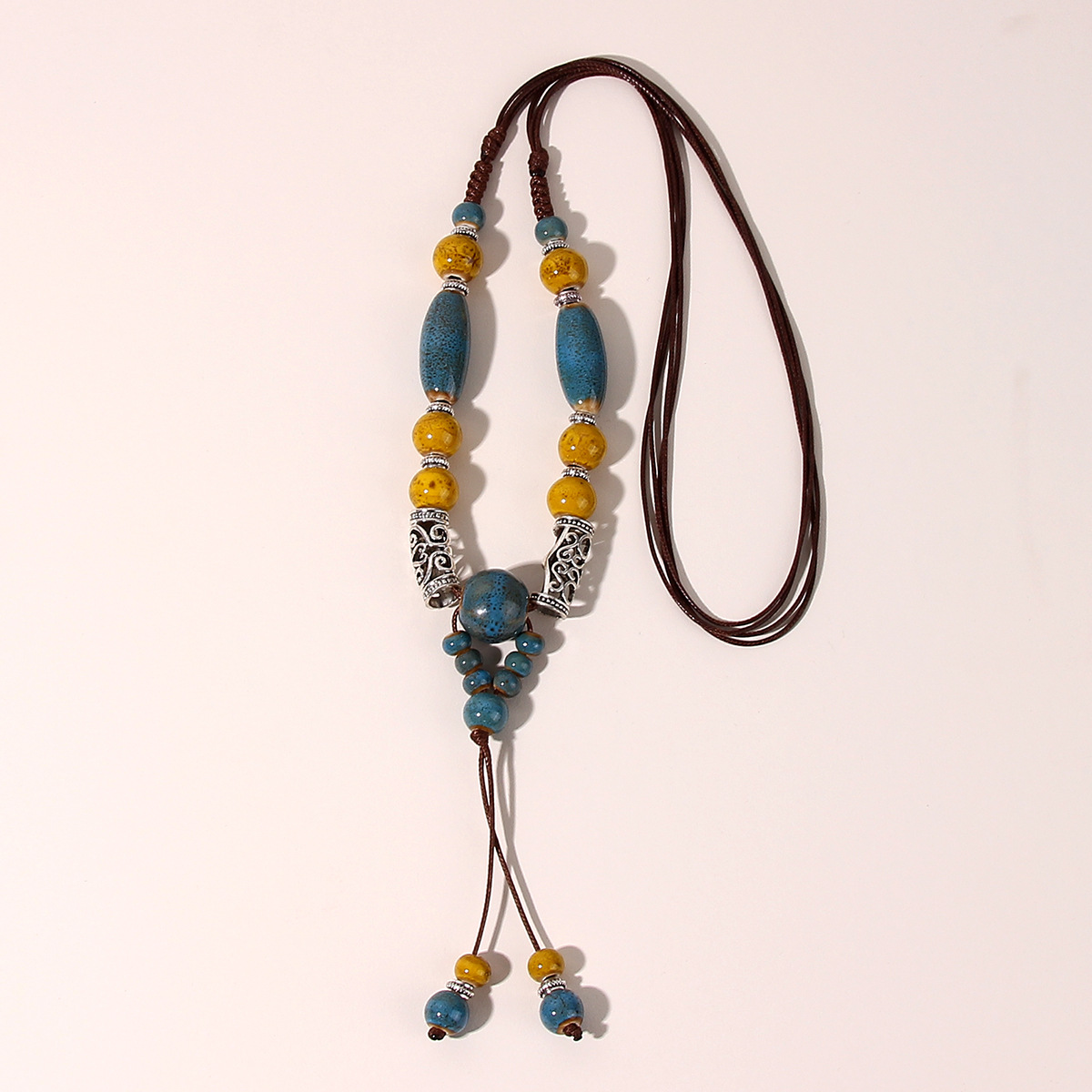Women'S Gender Wholesale Jewelry Ethnic Style Geometric Ceramics Long Necklace