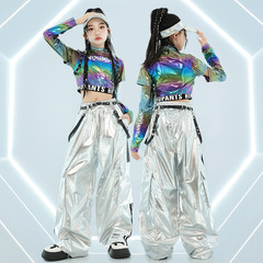 ストリートダンスhiphop演出服ジャズダンスのヒップホップジャズダンスの衣装の練習服の子供のストリートダンスのファッション服のセット