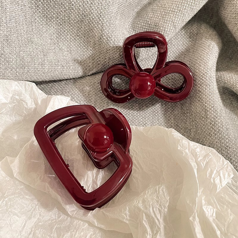 Anchor Red pequeño clip de cabello de arco agarrar clip de cabello de tiburón en la parte posterior de la cabeza femenina clip de cabello pequeño clip