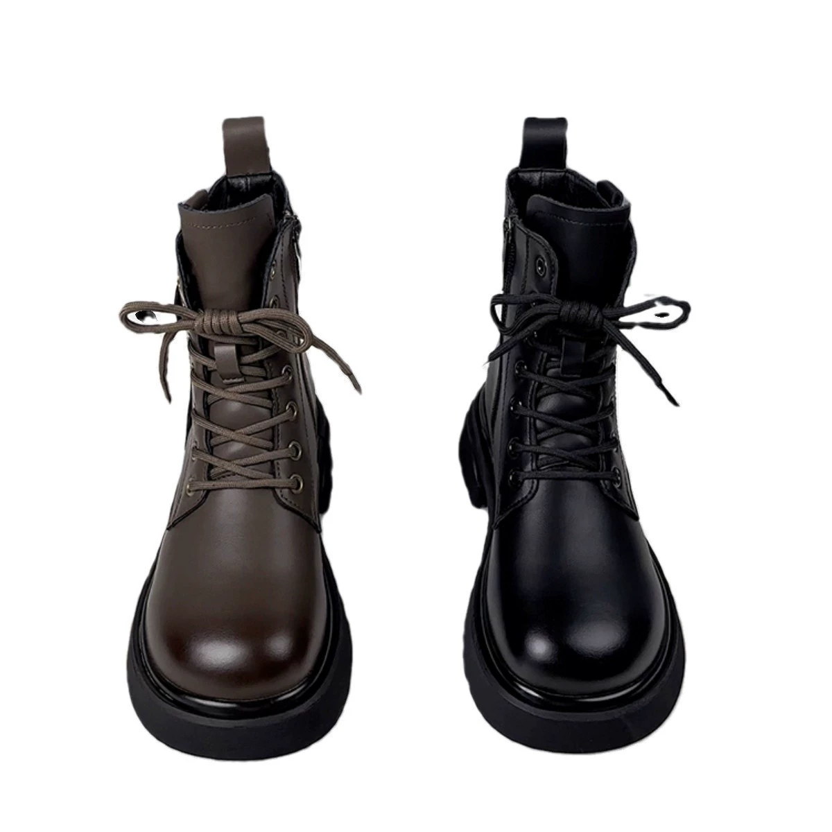 Ботинки в стиле Martens, низкая платформа, британский осенний стиль, утеплённые варианты (34–42)