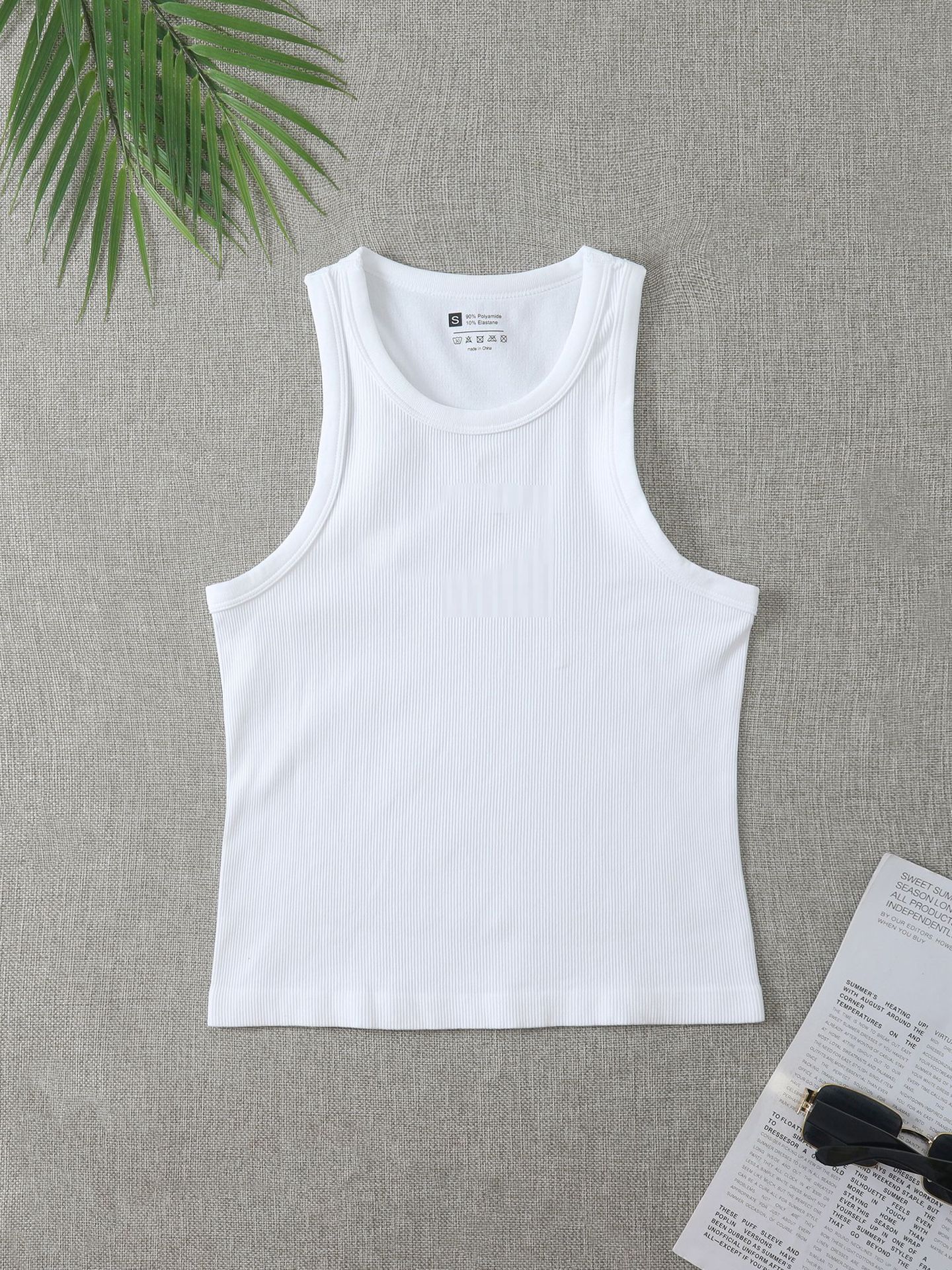 Dames geribde gebreide tanktop slim fit longline camisole voor laagjes_voghion.com