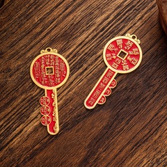 工場直販辰砂レッドマウンテンゴーストマネーキーホルダーアクセサリー銅貨キー富を引き寄せる