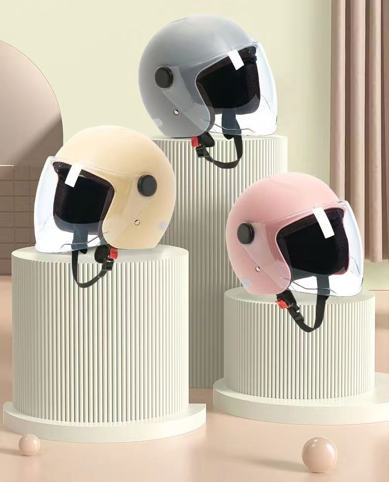 【Cross-Border Trade】Electric Vehicle Winter Helmet for Men and Women, Warm All-Season Battery Car and Motorcycle Safety Helmet, Full-Face Helmet