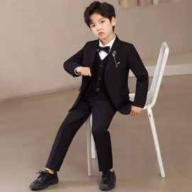 儿童西装套装帅气主持人英伦花童礼服婚礼男童西服男孩钢琴演出服