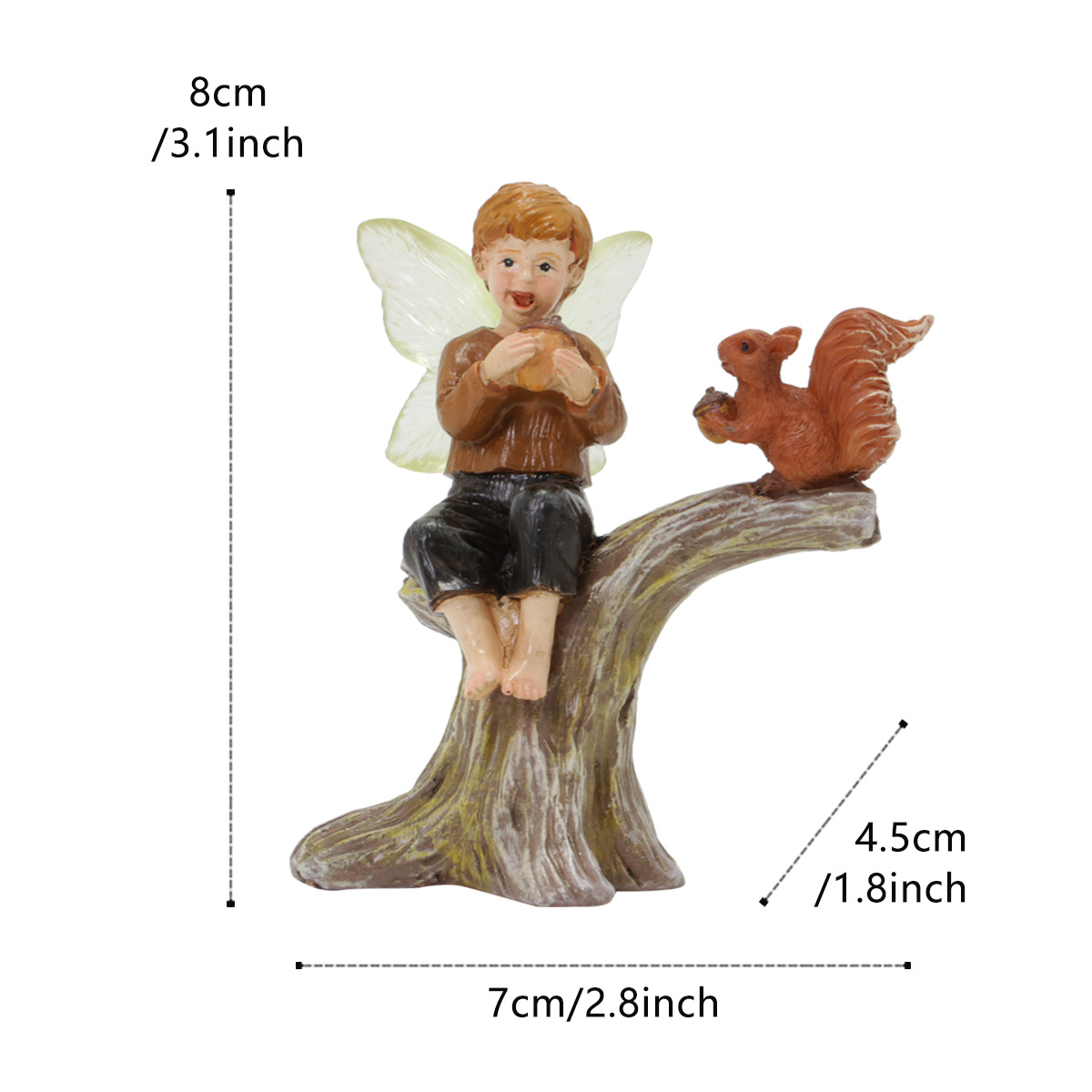Pastoral forest garden elf squirrel resin Angel micro landscape green plant flower bonsai decoration TV cabinet decoration