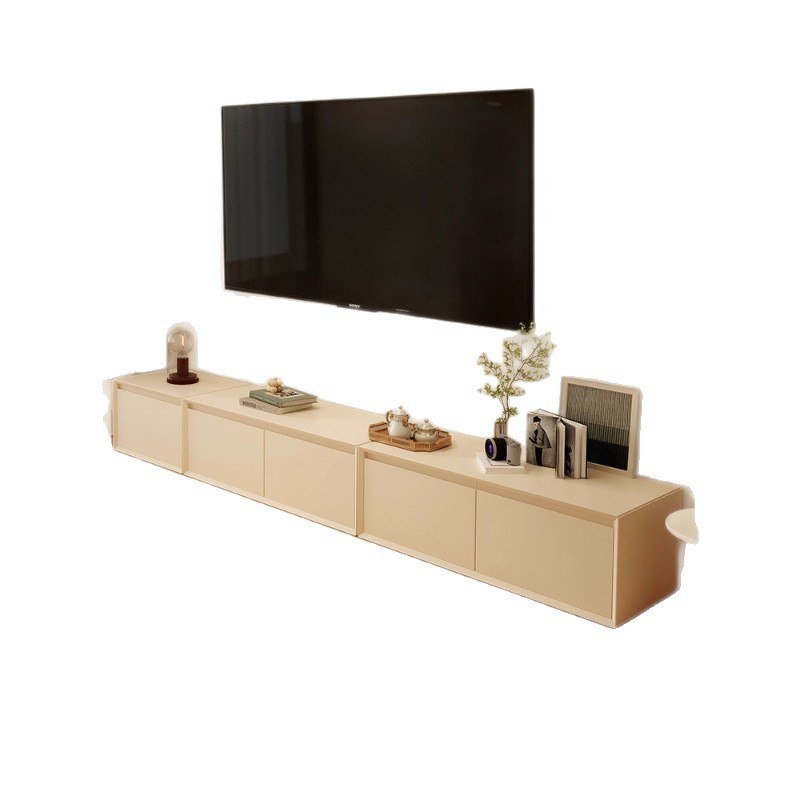 Gabinete de televisión sala de estar doméstica 2025 nuevo tipo de casa pequeña crema viento suelo almacenamiento armario de almacenamiento en un gabinete de televisión