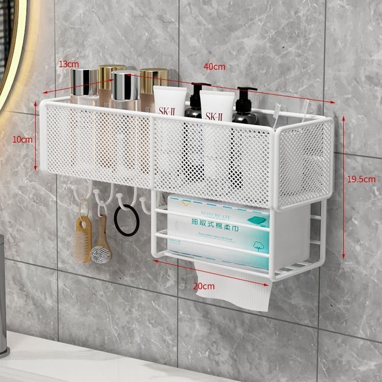 Estante de almacenamiento de inodoro sin perforaciones baño Baño inodoro estante de almacenamiento lavabo suministros de pared