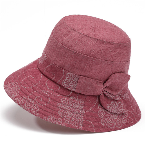 Spring and autumn middle-aged and elderly women's sun hat, mother's bowl hat, elderly people's hat, children's breathable summer grandmother's fisherman hat
