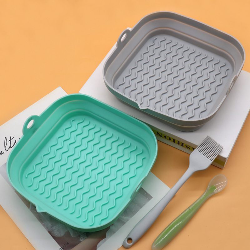 Bandeja de almohadilla de olla de freidora de aire de silicona transfronteriza bandeja de horno plegable freidora multifuncional almohadilla resistente al calor de alta temperatura