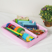 新款一体成型毛毡三件套收纳盒办公用品桌面整理盒热压双色收纳盒