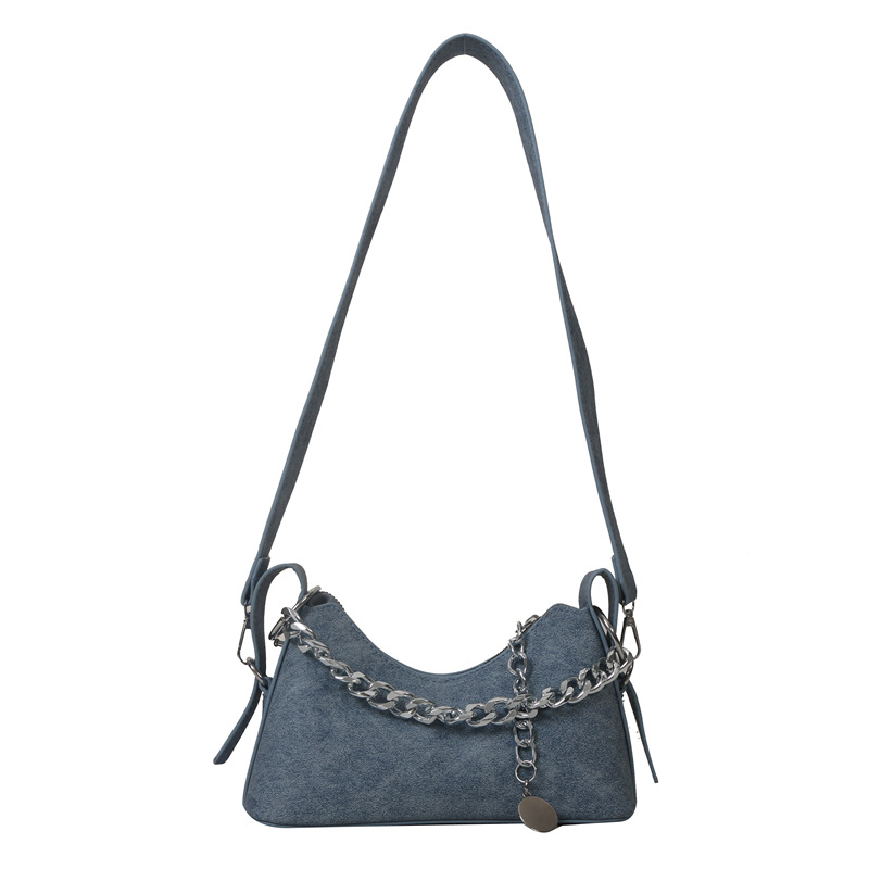 2023 nuevo bolso de media luna casual simple bolso de las axilas retro ins bolsa de cadena de textura de moda bolsa pequeña portátil para mujer