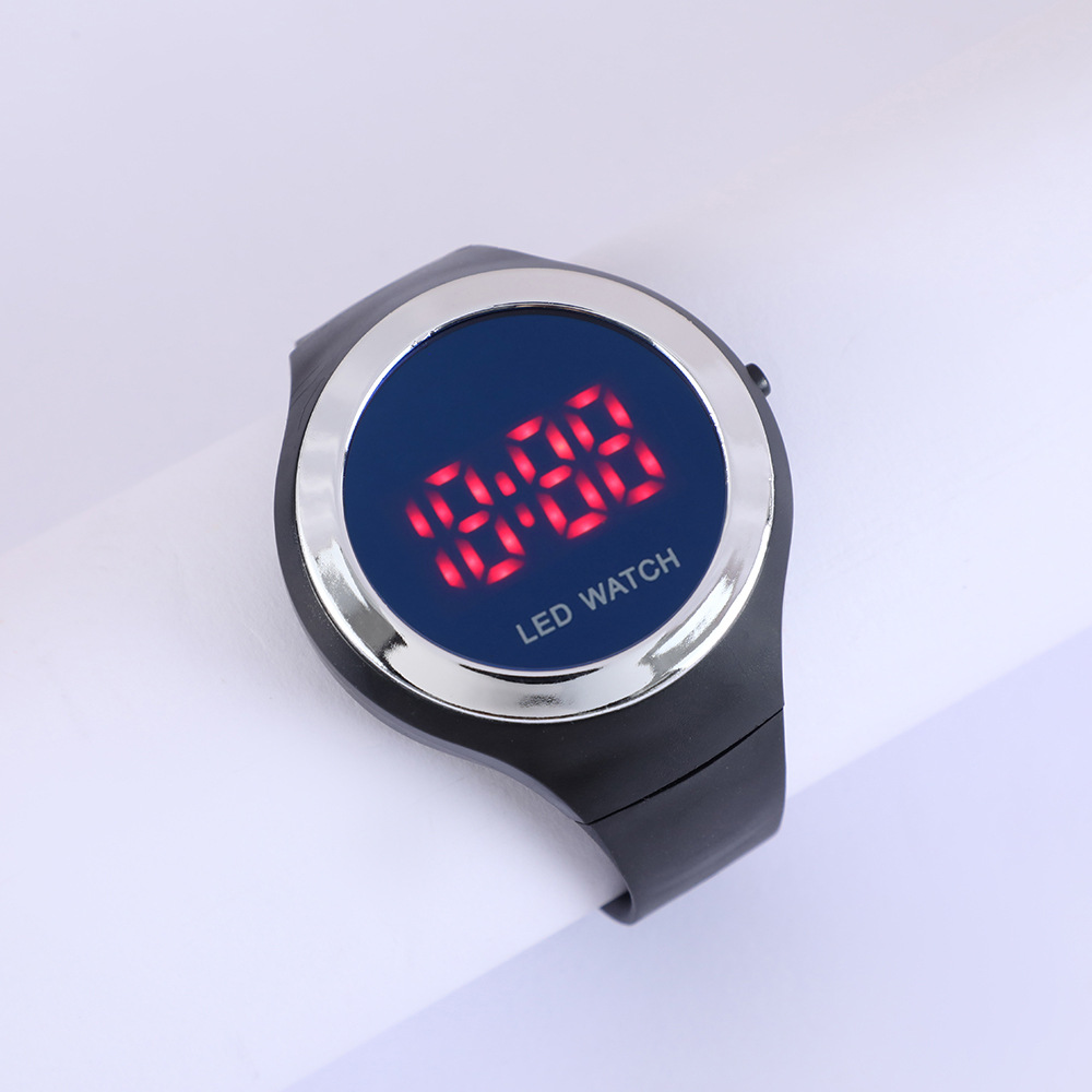 Reloj LED estudiante de moda de comercio exterior digital luminoso redondo pantalla grande estudiante reloj electrónico reloj deportivo impermeable