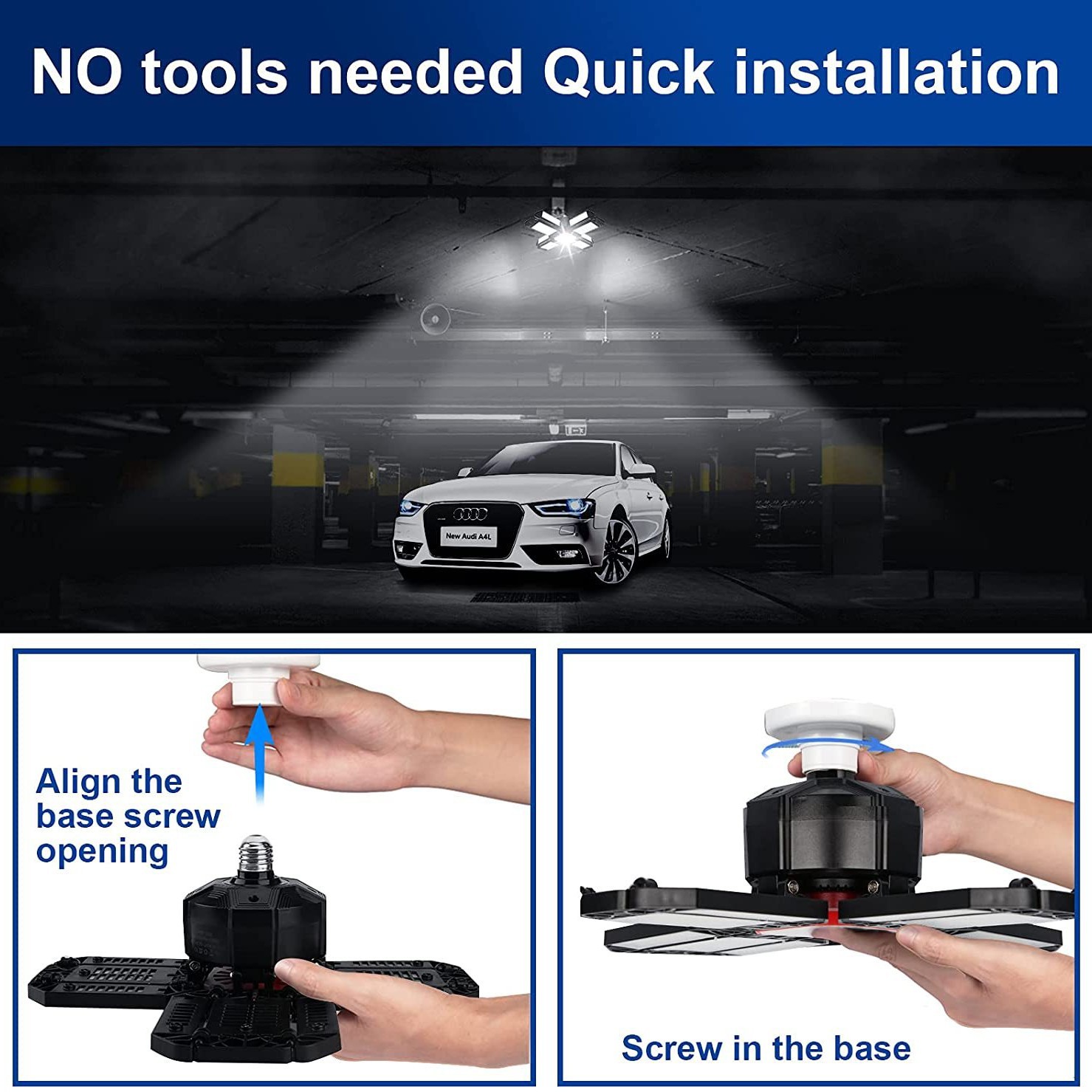 Almacén de techo lámpara de minería 200W150W variante plegable variedad LED lámpara de garaje transfronteriza exclusiva