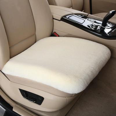 Plush Four-Season Universal Rabbit Fur — Wool pad - upgraded-modelfour-layers-of-thickening-beige-single-seat