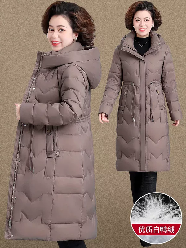 Winter down jacket, western style, increased thickness, for middle age
