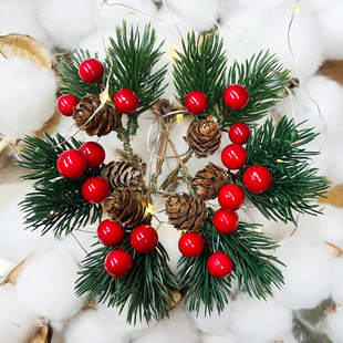 Christmas decoration simulation Christmas tree red pine cone pendant DIY packaging gift box decoration accessories Christmas pine needles