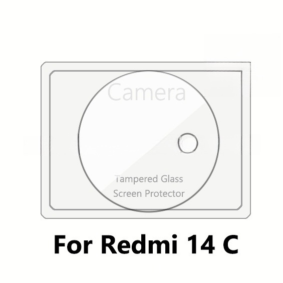 Aplicable a Redmi 14C película de lente de teléfono celular Redmi 14R película protectora de cámara de borde de arco de serigrafía de vidrio
