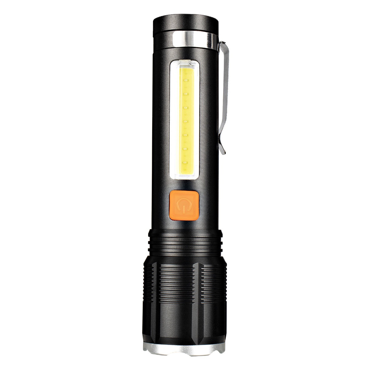 Nueva linterna al aire libre multifuncional impermeable P50 resaltar con luz lateral de la mazorca larga resistencia portátil de aleación de aluminio resistente a la caída