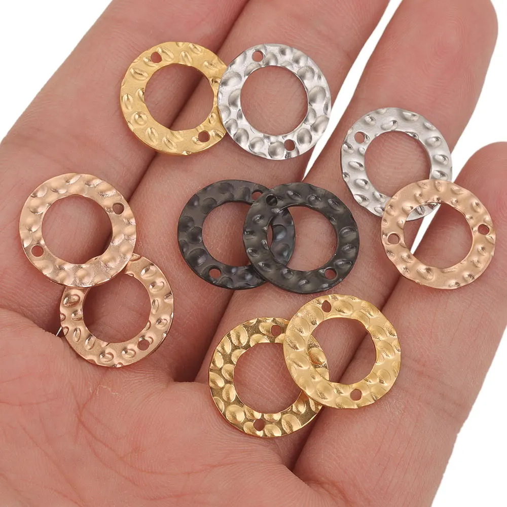 20 PCS/Package Quantity 20 PCS/Package Stainless Steel Circle Solid Color Connector Simple Style