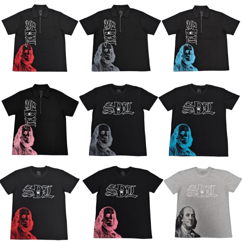 High-quality European and American summer men's t-shirts with SDL lettering, high street fashion brand, loose fit men's short-sleeve t-shirts in stock High-quality European and American summer men's t-shirts with SDL lettering, high street fashion brand, loose fit men's short-sleeve t-shirts in stock