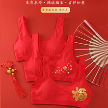 女童发育期内衣本命年7-9-12岁少女内衣抹胸红色初中学生龙年文胸