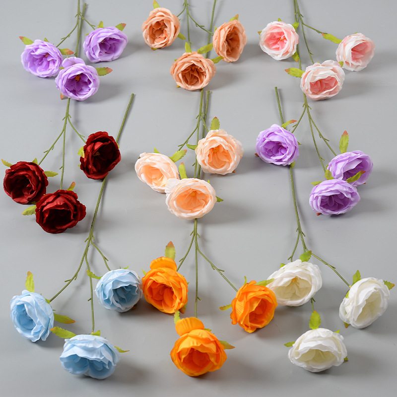 Simulación de la rosa Simulación de la rosa de Austin Decoración del auditorio de bodas Decoración del hotel Red de Internet Fotografía de choca Flor falsa