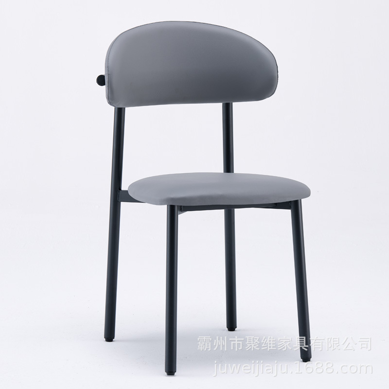 Silla de comedor de lujo ligero, cojín de cuero para el hogar, silla de ocio, silla de recepción de hotel, silla de banquete comercial, silla de comedor