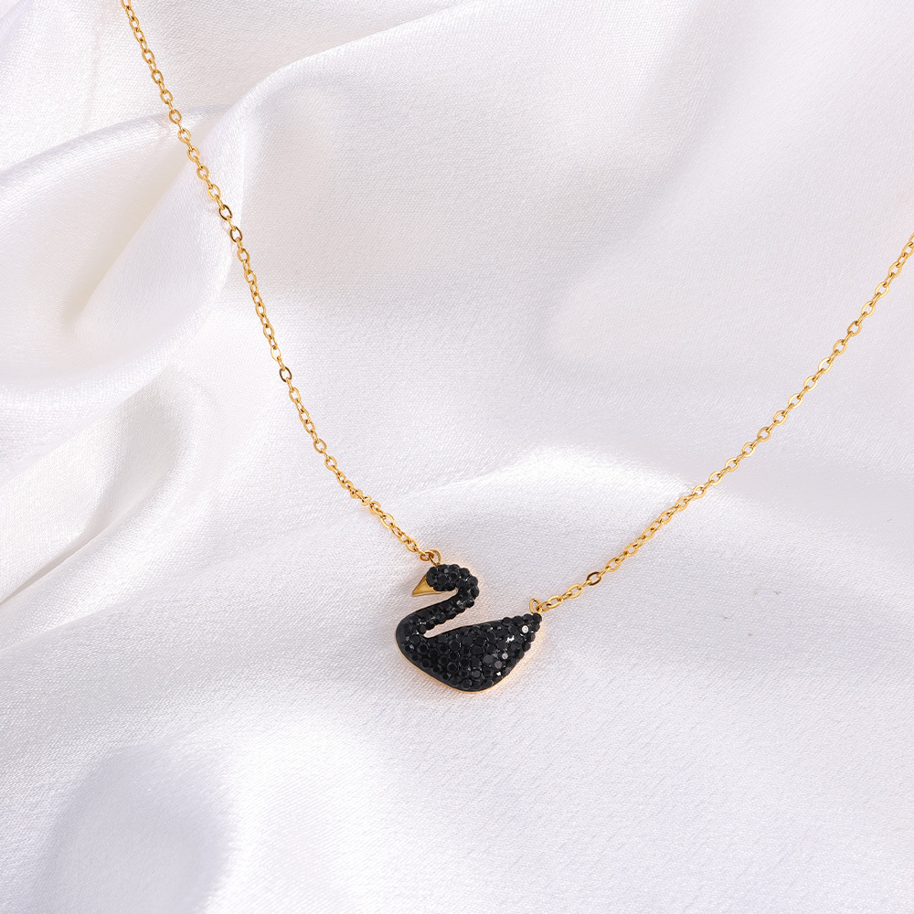 Collar de acero de titanio para niñas de alto nivel Shijia Swan no se desvanece la tendencia de moda universal collar elegante al por mayor image 5
