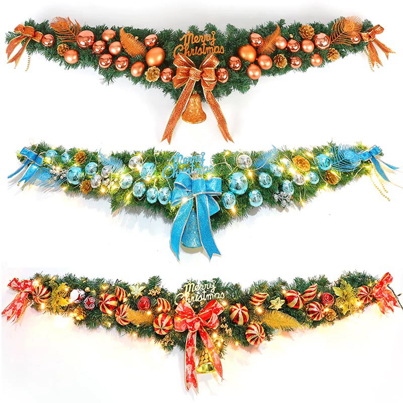 Christmas garland set — combined pendant garlands 2.7 m & 1.5 m, assorted colors