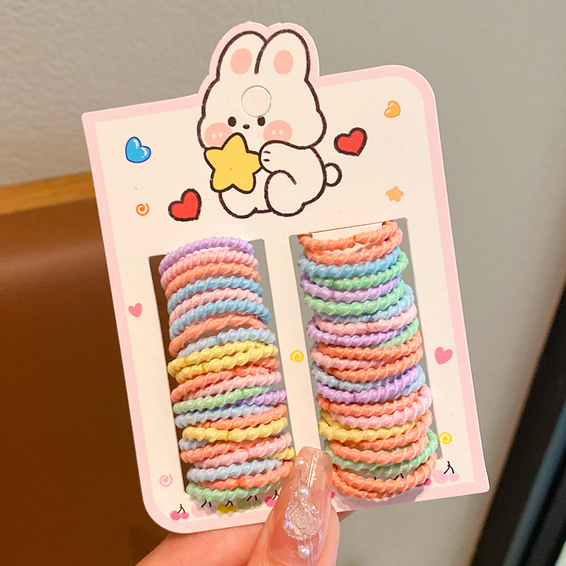 Correa de goma coreana para niños pulgar anillo de cabello para niñas corda de cabello para bebés pequeños corda de cabello para niños pequeños