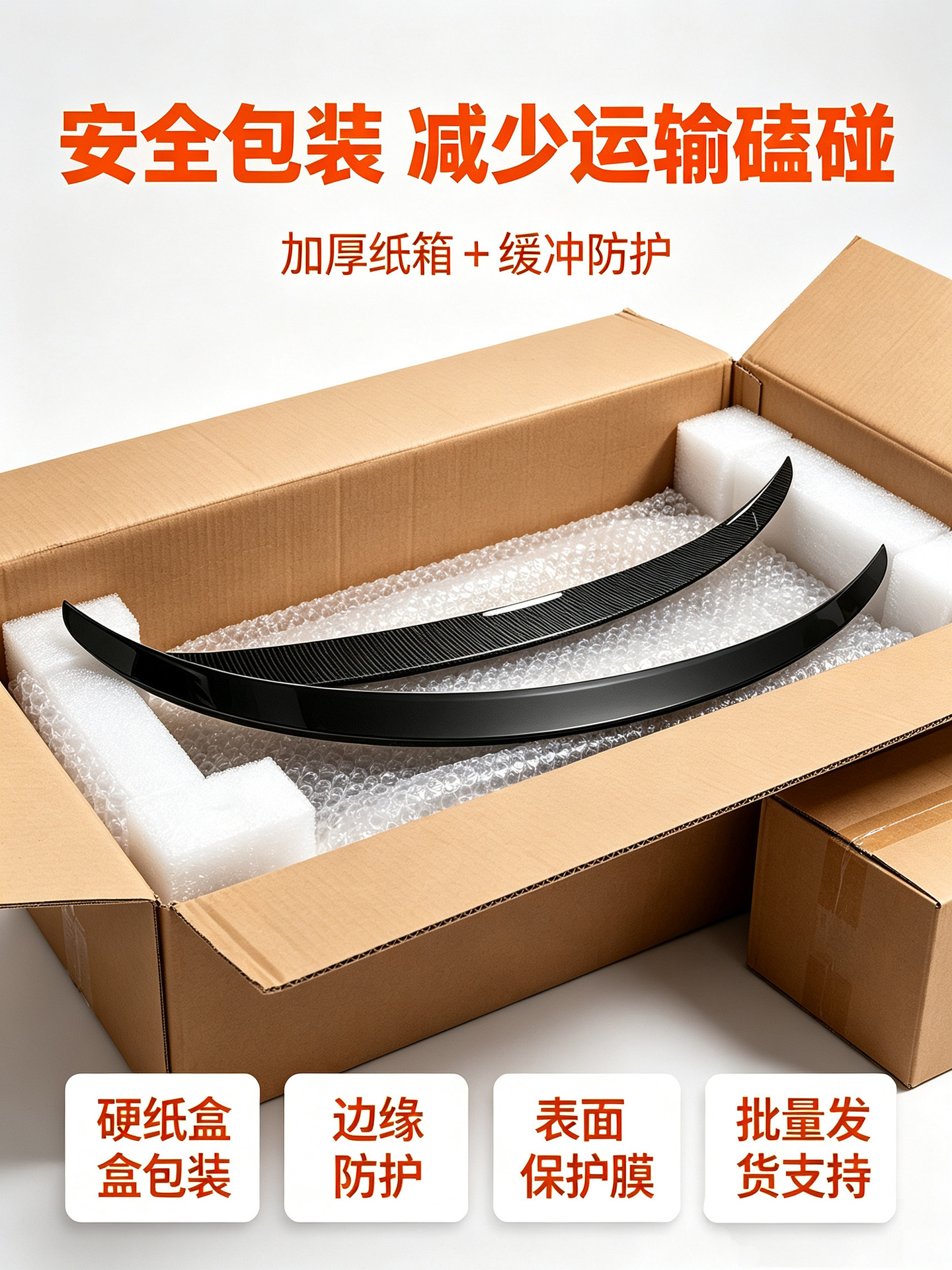 Cross-border bestseller suitable for Tesla model car rear spoiler, black carbon fiber pattern thickened fixed wind wing modification accessory