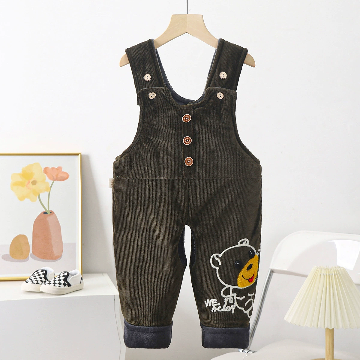 Детские Хлопковые Штаны на ремешке Детские утолщенные открытые штаны на флисовой подкладке Мужские и женские детские цельные теплые хлопковые штаны от 10 лет