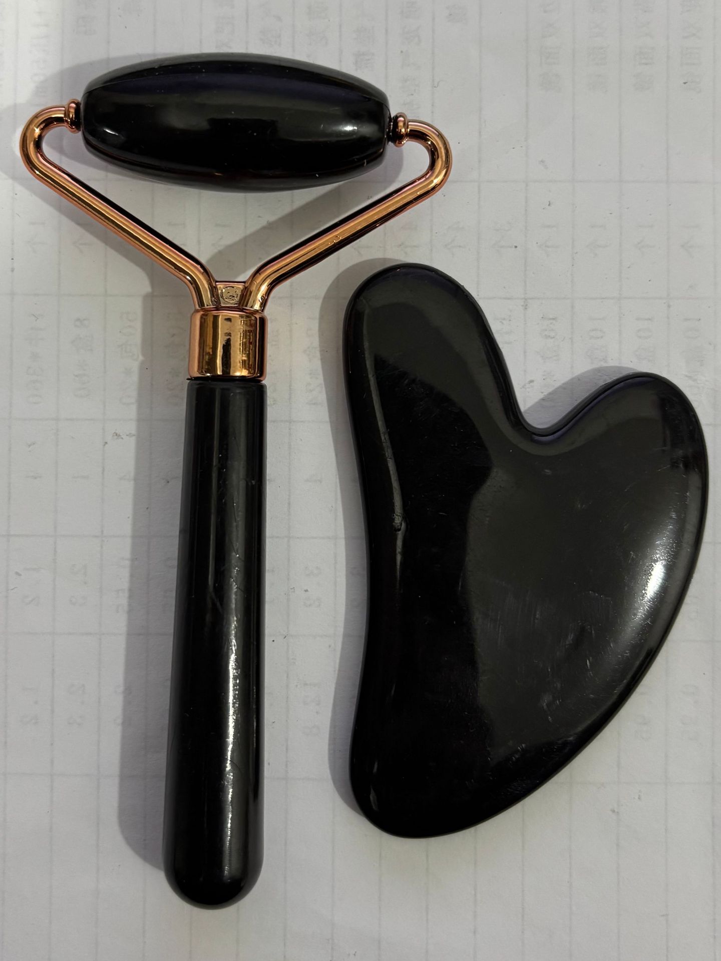 Single-head roller set + gua sha board [black]