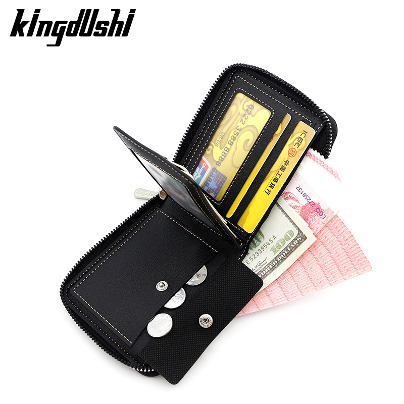 Cartera corta europea y americana de los hombres costura patrón de piedra bufanda de gran capacidad monedero triple monedero cartera multi-tarjeta al por mayor